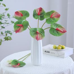 Decoratieve bloemen 3D-printen Kunstmatig handgevoel Palm Real Touch Anthurium Bruiloft Home Decor Arrangementen Materialen Rekwisieten Bloem