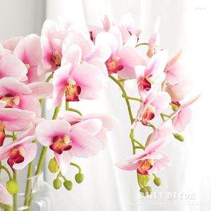 Fleurs décoratives 3D Real Touch 7 têtes orchidées papillon artificielles en gros haute simulation feutre mariage Phalaenopsis 10 pièces