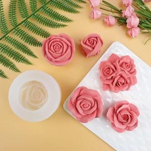 Decoratieve bloemen 3d roos bloesem siliconenvorm diy suiker mousse decoratie handgemaakte zeep kaars laten vallende gelgips vallen