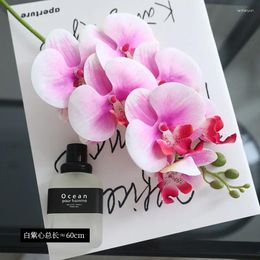 Fleurs décoratives 3D Simulation 7 Heads Butterfly Orchid Fake Flower Home Drapery Wall Wedding Pographie des accessoires DIY Decoration Articles