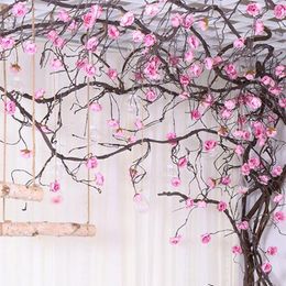 Decoratieve bloemen 3m kunstmatige bloem wijnstok pioen boom muur decor bruiloft raam feest rattan achtergrond