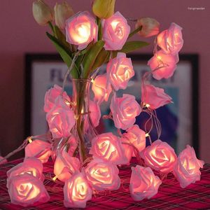 Fleurs décoratives 3m LED Rose Flower String Lights Batter