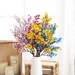 Fleurs décoratives 3pc 50cm automne bouquet de souffle de bébé artificiel pour la décoration de mariage décor à la maison noël en plein air bricolage fausse fleur artisanat