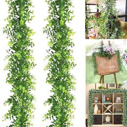 Dekorative Blumen, 3 Stück, 180 cm, künstliche Eukalyptus-Girlande, künstliche grüne Ranken für Hochzeit, Hintergrund, Bogen, DIY-Dekoration, Zuhause, Wandbehang