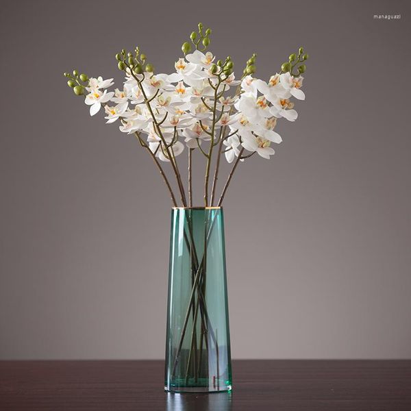 Flores decorativas 3 piezas 56 62 cm Artificial Auros Orquídeas de barcos Decoración moderna simplificada para el hogar Flor de imitación Venta al por mayor de alto grado