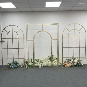 Fleurs décoratives 3pcs 6,5 pieds Gold Plated Bandle Fond combinaison Cadre de fer Racks Racks Arc arche de décoration de scène intérieure