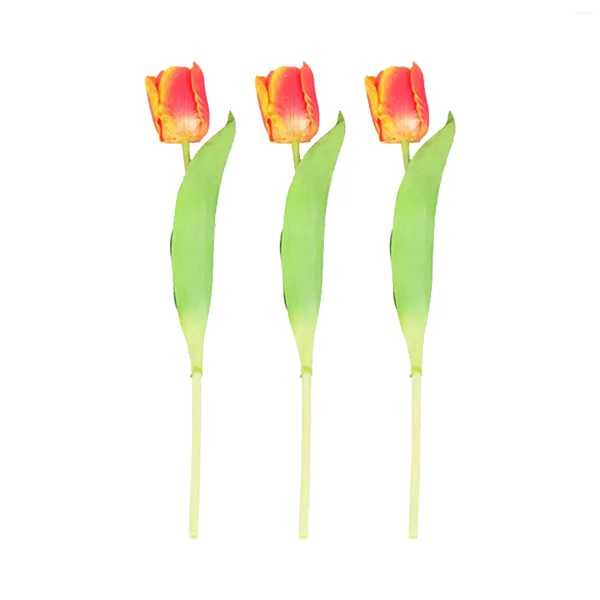 Fleurs décoratives 3pcs Arrangement Hauteur Réglable Tissu de soie ajusté DIY MARIAGE Soft Home Decor Bouquet Bouquet Gift Artificial Flower Party