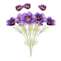 Fleurs décoratives 3pcs Artificiel grand chrysanthèmes persans Simulate de tissu de soie faux de style pastoral décorations arrangement fleuries