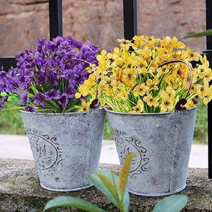 Decoratieve bloemen 3 stks kunstmatige outdoor UV resistent nep faux plastic planten tuin huis bruiloft boerderij po prop decor