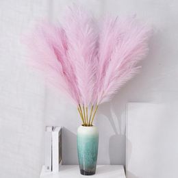 Flores decorativas 3 Pçs Artificial Pampas Grama Buquê Para Casa Decoração De Casamento Decoração De Quarto De Festa Quarto Faça Você Mesmo Vaso De Flores De Parede Planta Falsa