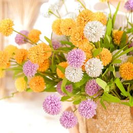 Fleurs décoratives 3pcs Simulation artificielle plante en plastique Plastique Dandelion Couronne de mariage DIY Flower Home Decoration Accessoires