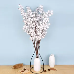 Fleurs décoratives 3pcs Baies blanches artificielles tiges de Noël Berres Berres pour arrangement