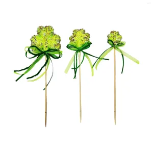 Fleurs décoratives 3pcs boutures fausses fleurs vert glitter vert pour décoration arbres décoration de la maison en bois fournit des fournitures artificielles artificielles