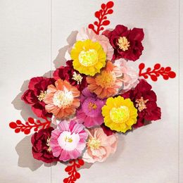 Fleurs décoratives 3pcs bricolage grand papier 3d mariage jumbo 60 cm artisanat à la main