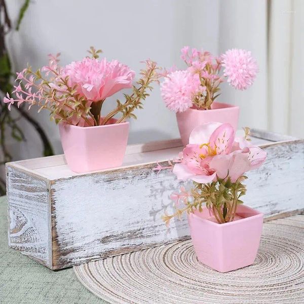 Fleurs décoratives 3 pièces, plantes artificielles et en pot pour décoration de maison, utilisées pour placer des tables, des rebords de fenêtre dans les restaurants et les bureaux