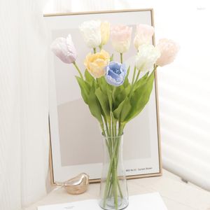 Decoratieve Bloemen 3 stks Grote Tulp Zijde Kunstmatige Witte Lange Tak Grote Nep Bloem Bruiloft Woondecoratie Bloemen Pography Prop