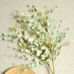 Fleurs décoratives 3 pièces/lot faux papier fleur plante branche décoration de la maison Bouquet séché fond de mariage accessoires de photographie artificielle