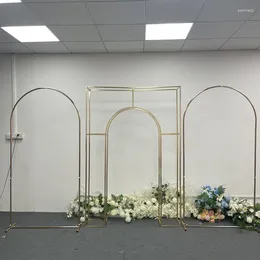 Fleurs décoratives 3pcs / ensemble Bref de fleurs en or brillant mariage carré semi-cercle arche de fête en fond de flèche