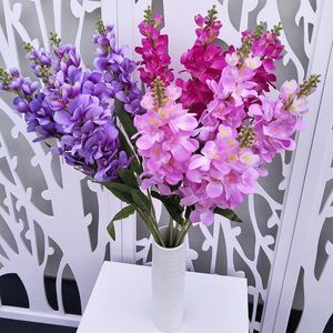 Decoratieve bloemen 3 stcs Simulatie Hyacinth Delphinium Artificial Flower Home Living Room Wedding Wall PO PO -rekwisieten Fake Plants