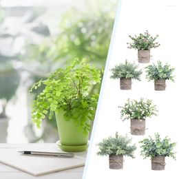 Fleurs décoratives 3x plantes vertes simulées non toxiques et inoffensives apprécient à la maison