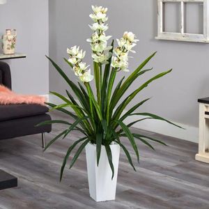 Decoratieve bloemen 4.5 voet witte torenplanter voor kunstmatige orchideeënplanten