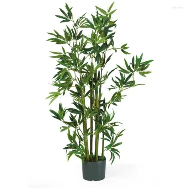 Fleurs décoratives 4 'Bamboo Polyester plante artificielle verte