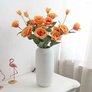 Fleurs décoratives 4 têtes European PO accessoires bricolage pour le décor de table de maison de mariage faux floral bouquet fleur artificielle
