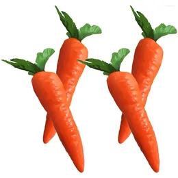 Flores decorativas 4 piezas Accesorios de exhibición de zanahorias artificiales para modelos de escaparate Decoraciones Zanahorias de espuma Verduras falsas Favor de fiesta