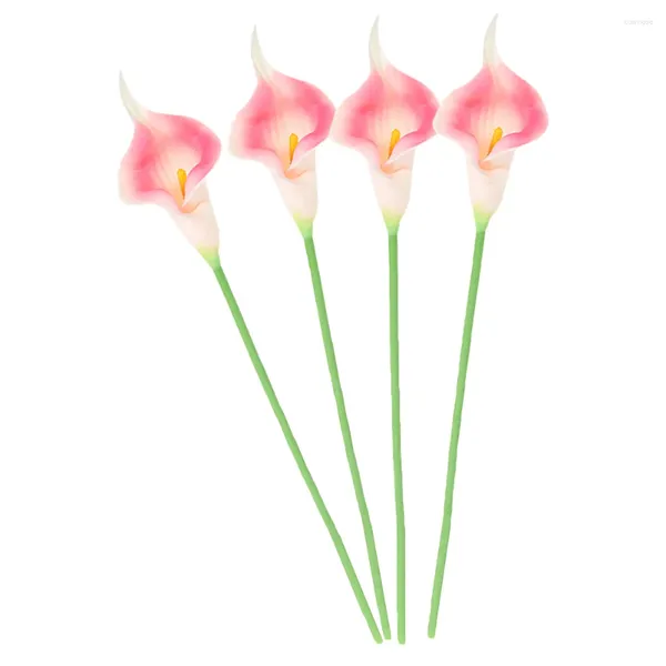 Flores decorativas 4 pcs flores artificiales flores spray faux simulados decoraciones de fiesta plástico