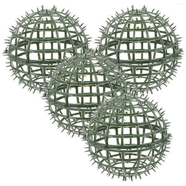 Fleurs décoratives 4 pcs Artificiel Grass Ball Frame Plante Plante Pot Topiary Frames Cage Flower Pots Support Rack Ball Flower Solder