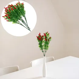 Decoratieve bloemen 4 pc's kunstmatige pepermuntplant plastic simulatie chili boeket decoreren