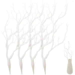 Fleurs décoratives 4 PCS Branche en plastique artificiel Ikebana Branches Arbre Centres de table Decoration blanche