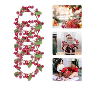 Decoratieve bloemen 4 pc's kerstbessenkrans kaarsen voor cake bureaublad versiering polyester gesimuleerde mini garland kandelaar