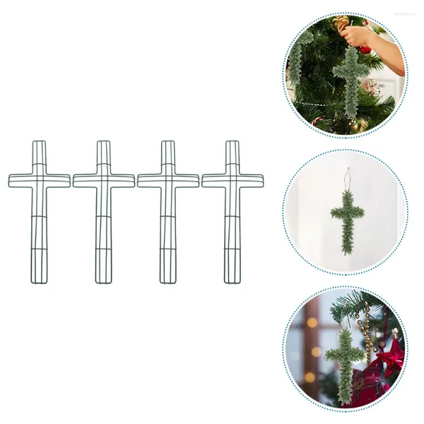 Fleurs décoratives 4 PCS croix Garland Flower Mur Murder Plant Stand Floral Couronne de fabrication du cadre