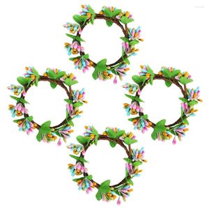 Decoratieve bloemen 4 pc's Paasring deur krans versiering decoraties lente nep voorste vaartuig papier buiten