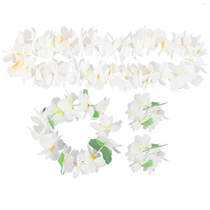 Decoratieve bloemen 4 pc's bloemenkrans kettingen Hawaiiaanse slingerbloemslubranden kopstuk make -up