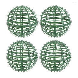 Fleurs décoratives 4 pcs arrangement de fleurs verts Garland décor de décoration œuf d'oeuf en cage à billes porte-ballon de balle artificielle en plastique artificiel