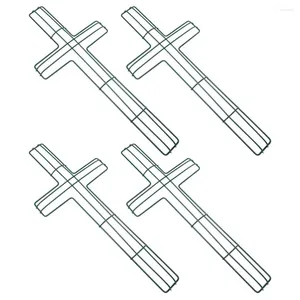 Fleurs décoratives 4 PCS Garland Cross Iron Couronne de couronne de fabrication outil décorer le cadre suspendu bricolage ANLAGES