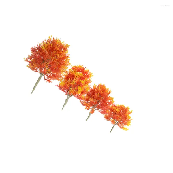 Fleurs décoratives 4 pièces érable modèle faux Portable paysage arbre Orange verdure paysage fournitures pour Mini jardin