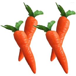 Fleurs décoratives 4 pcs mini jouets aliments artificiels carottes faux légumes puzzle ornements fête faveur décor décorations de carottes de Pâques
