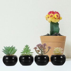 Fleurs décoratives 4 pcs ornements simulés de bonhonsaï fausse plante PVC miniature en pot succulent décor