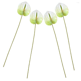 Fleurs décoratives 4 pièces accessoires Simulation Anthurium Andraeanum Lind décor à la maison arrangement ménager moulage par injection Bouquet réaliste