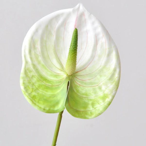 Fleurs décoratives 4 pièces Simulation Anthurium Andraeanum Lind faux décor maison moulage par injection scène de mariage mise en page accessoire plantes de mariée