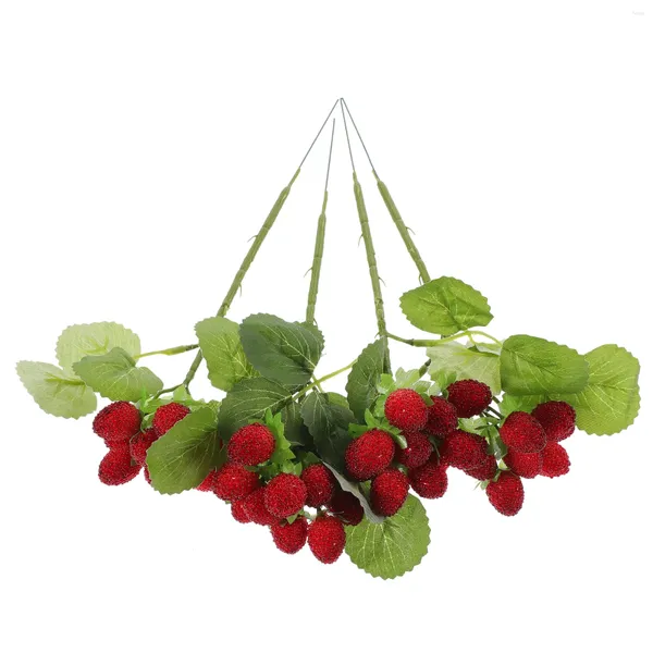 Fleurs décoratives 4 pcs Fruit sauvage Plante en pot fausses de cire de cire de cire