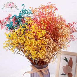 Fleurs décoratives 40-120g coloré séché bébé souffle préservé bouquet de fleurs mariage décoration arrangement gypsophile nordique décor à la maison