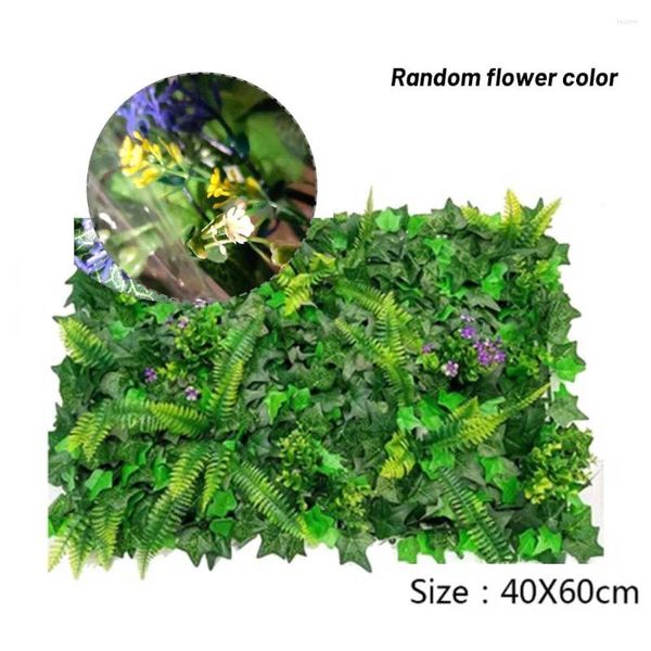 Fleurs décoratives 40 60cm 3D pelouse artificielle panneau mural carré en plastique herbe verte plante bricolage toile de fond de mariage décoration de la maison