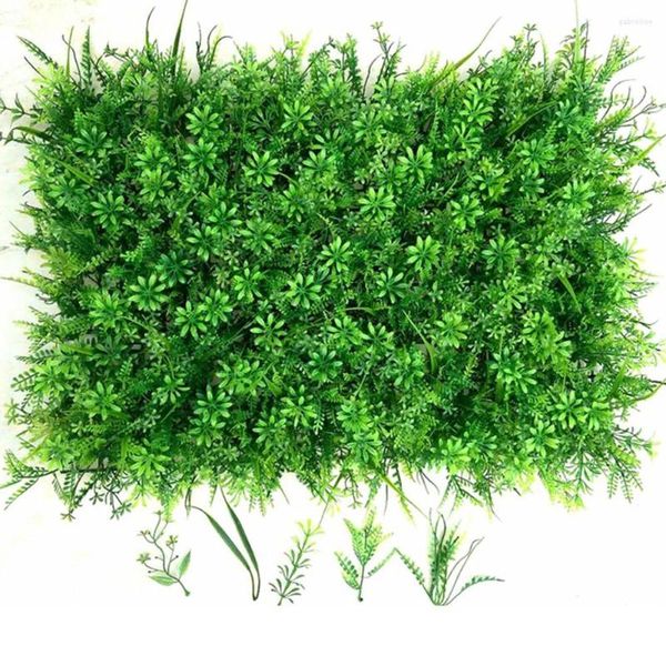 Flores decorativas 40 60 cm Hortensia artificial Panel de pared verde Césped Alfombra Plantas Flor Fondo de fiesta de boda Decoración del hogar