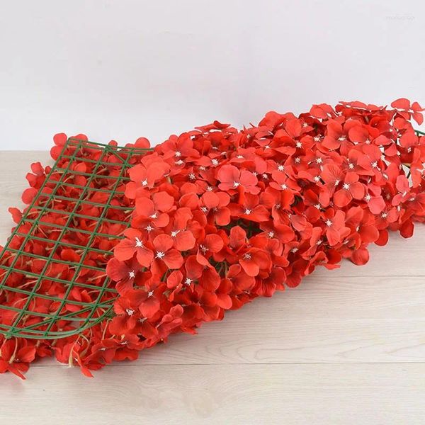 Fleurs décoratives 40 60cm Row artificielle Hortensia Mariage de mariage Mur de fleur Arrangement de fond du tapis Décoration de la scène du tapis