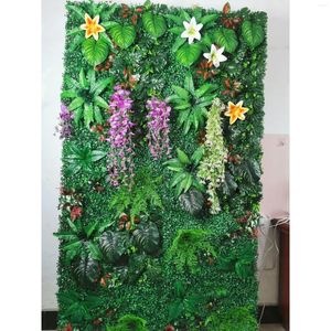 Decoratieve bloemen 40 60 cm Home Decoratie Plant Kunstmatig gazon met leliemuur uit het bos bruiloft Birthday Jungle -thema