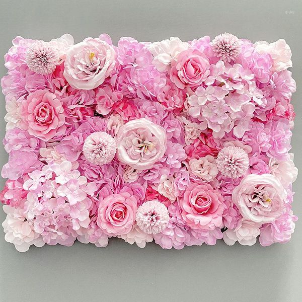 Flores decorativas 40 60cm Panel de pared de flores rosas de seda Artificial para el hogar boda romántica telón de fondo decoración fiesta evento